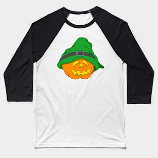 Slouchy Hat Halloween Pumpkin Green Version Baseball T-Shirt